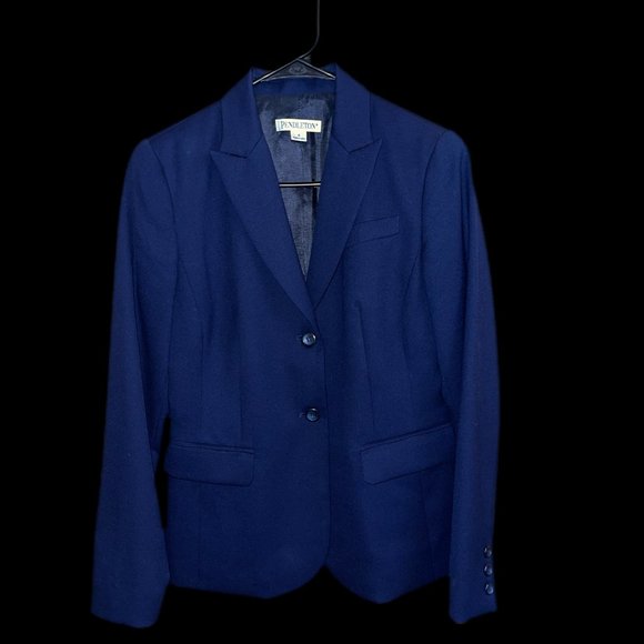 Pendleton Women's Navy Blue 100% Virgin Wool‎ 2 Button Blazer, Size 4 - Picture 1 of 4